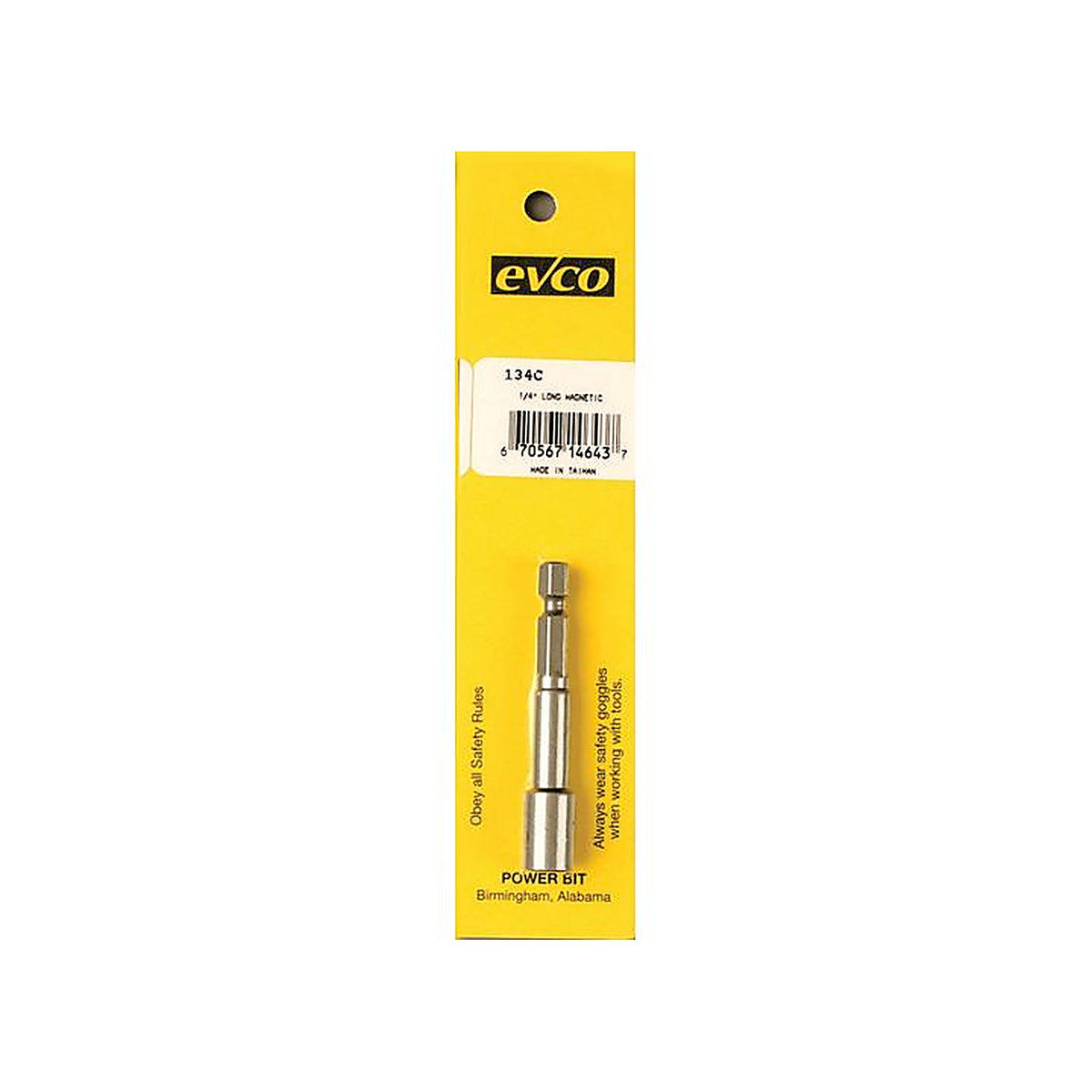 AP Products - 009-134C - Magnetic Power Nutsetter 1/4 Inch X 2-9/16 Inch Drive by Length Size 1/4 (Carded)