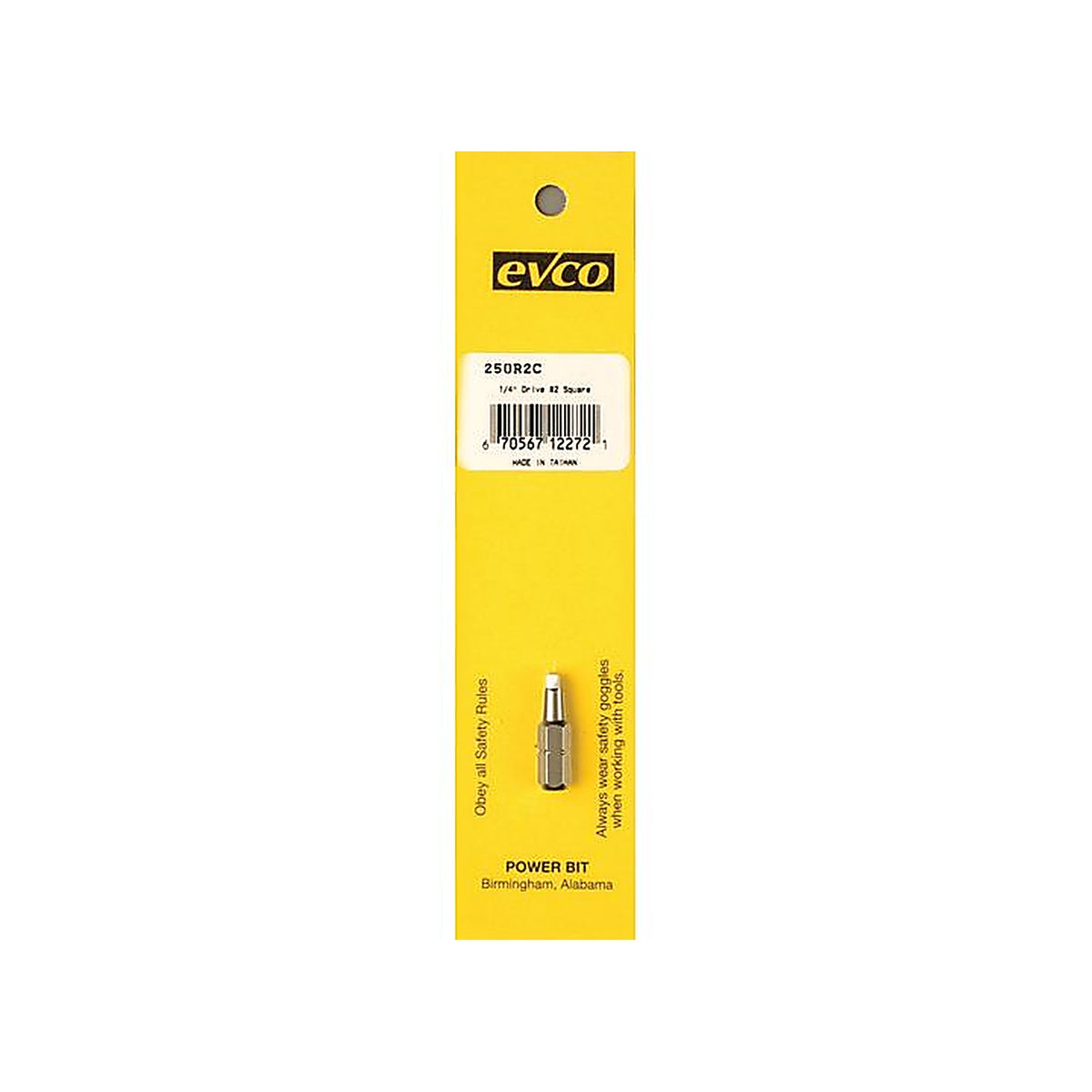 AP Products - 009-250R2C - Square Recess Insert Bit 1/4 Inch X 1 Inch Drive by Length Size #2 (Carded)