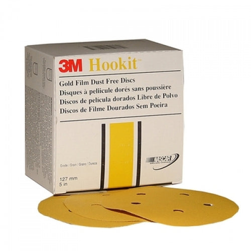 3M 01063 Hookit Gold Film Disc Dust Free, 5 in, P180