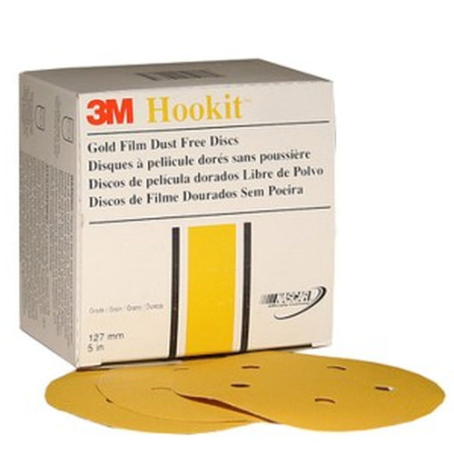 3M 01064 Hookit Gold Film Dust Free Disc 255L, 5 in, P150