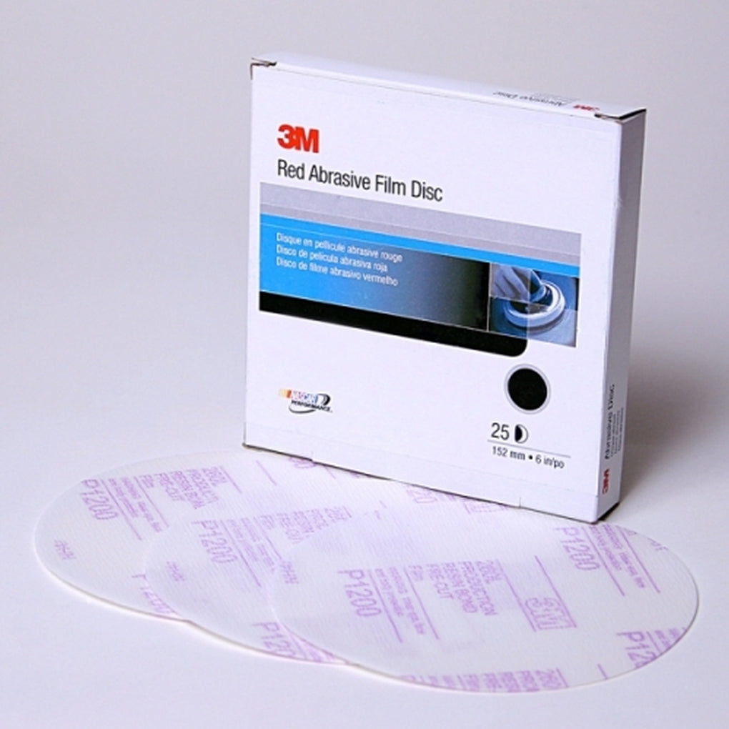 3M 01103 Red Abrasive Finishing Film Stikit Disc, 6 in, P1200