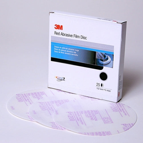 3M 01103 Red Abrasive Finishing Film Stikit Disc, 6 in, P1200