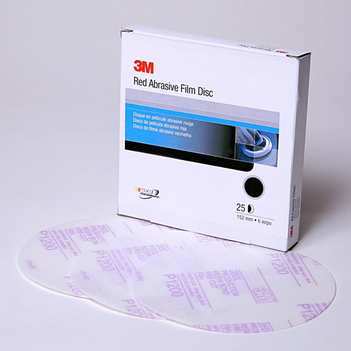 3M 01104 Red Abrasive Finishing Film Stikit Disc, 6 in, P1000