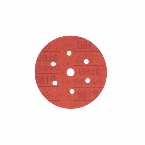 3M 01143 Red Abrasive Hookit Disc Dust Free, 6 in, P180