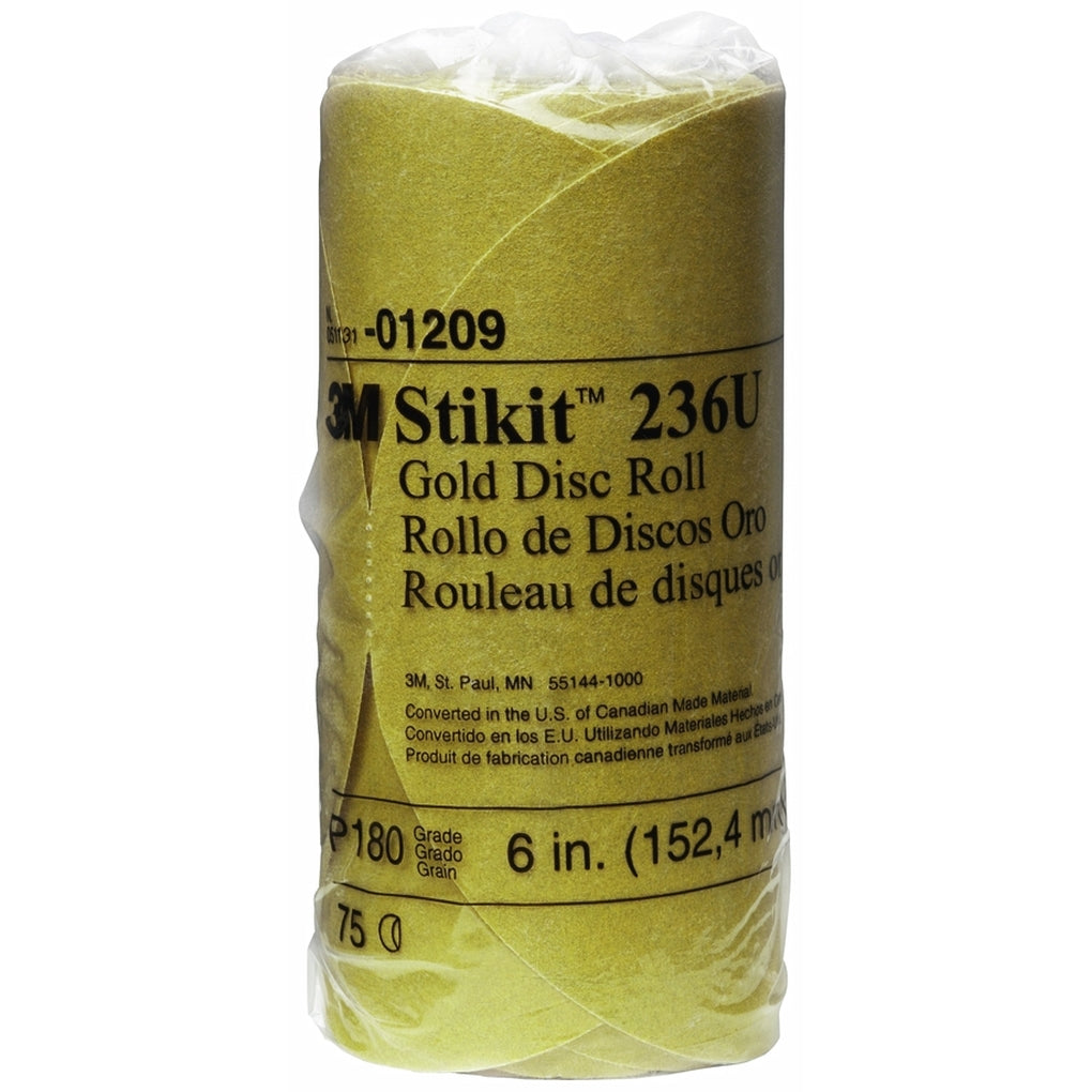 3M 01209 Stikit Gold Disc Roll, 6 in, P180A