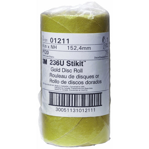 3M 01211 Stikit Gold Disc Roll, 6 in, P120A
