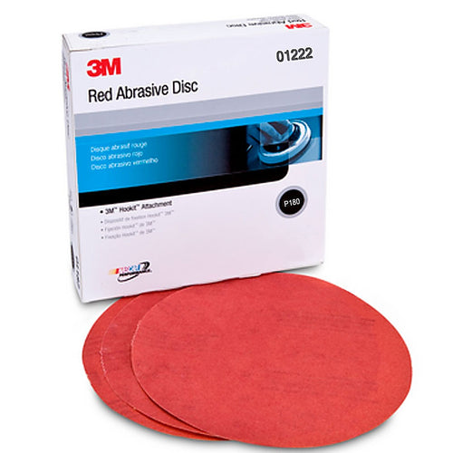3M 01222 Red Abrasive Hookit Disc, 6 in, P180