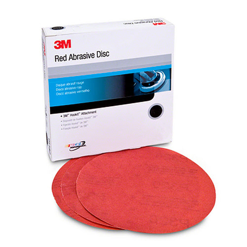 3M 01301 Red Abrasive Hookit Disc, 5 in, P100, 50/box 60455051023