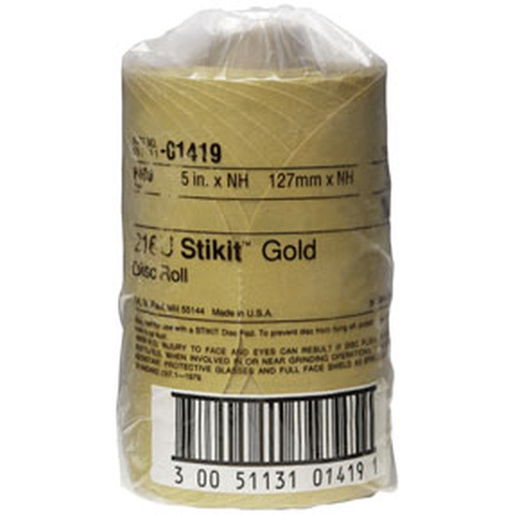 3M 01419 Stikit Gold Paper Disc Roll, 216U, 5 in x NH P400 A-weight