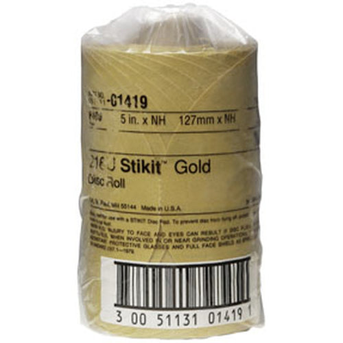 3M 01419 Stikit Gold Paper Disc Roll, 216U, 5 in x NH P400 A-weight