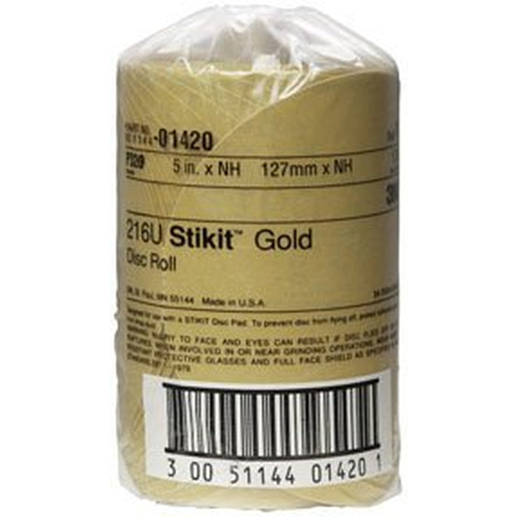 3M 01420 Stikit Gold Paper Disc Roll, 216U, 5 in x NH P320 A-weight