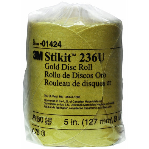 3M 01424 Stikit Gold Disc Roll, 5 in, P180A