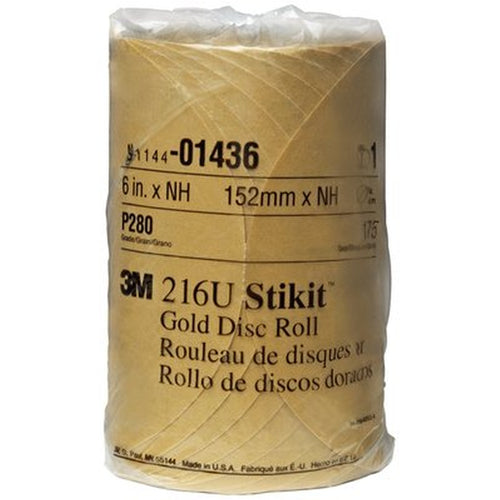3M 01436 Stikit Gold Disc Roll, 216U, 6 in, P280A