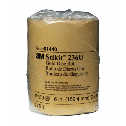 3M 01440 Stikit Gold Disc Roll, 236U, 6 in, P150A