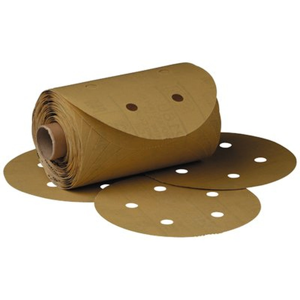 3M 01626 Stikit Gold Paper Disc Roll Dust Free, 216U, 5 in, P120A, 125/roll 60010014045