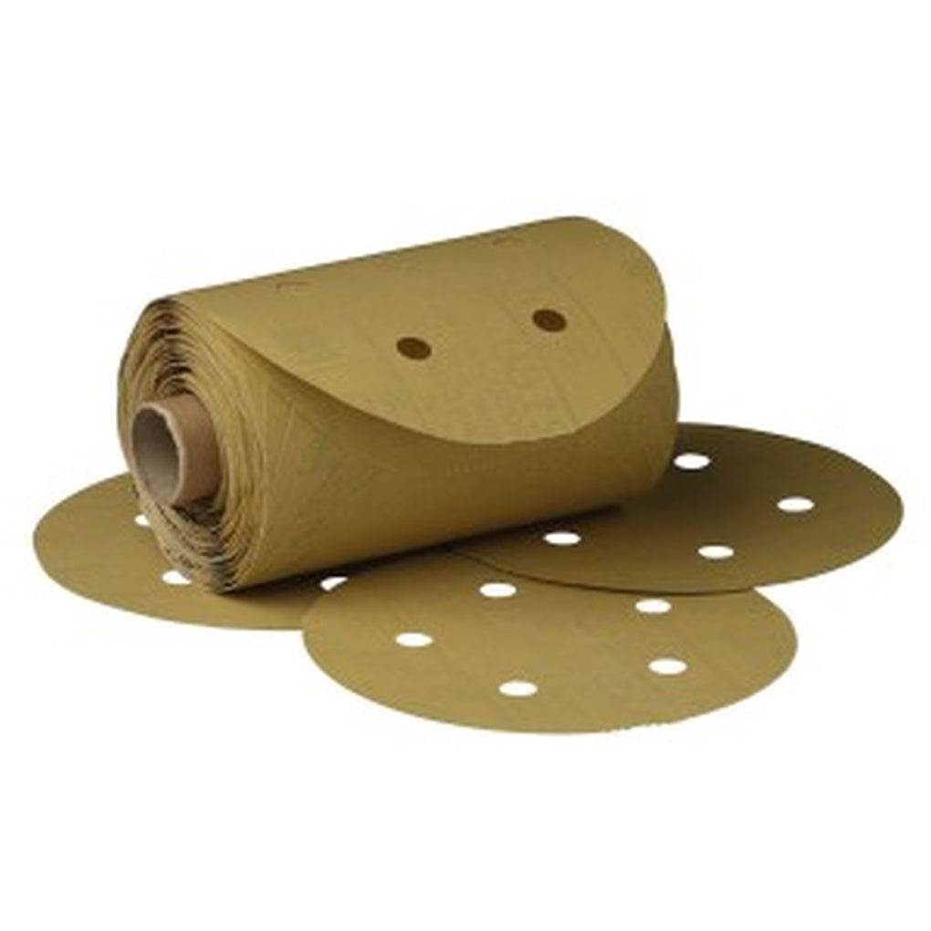 3M 01628 Stikit Gold Paper Disc Roll Dust Free, 216U, 5 in, P80A, 125/roll