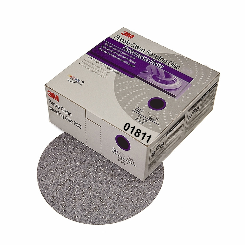 3M 01811 Purple Clean Sanding Hookit Disc 334U, 6 in, P400C
