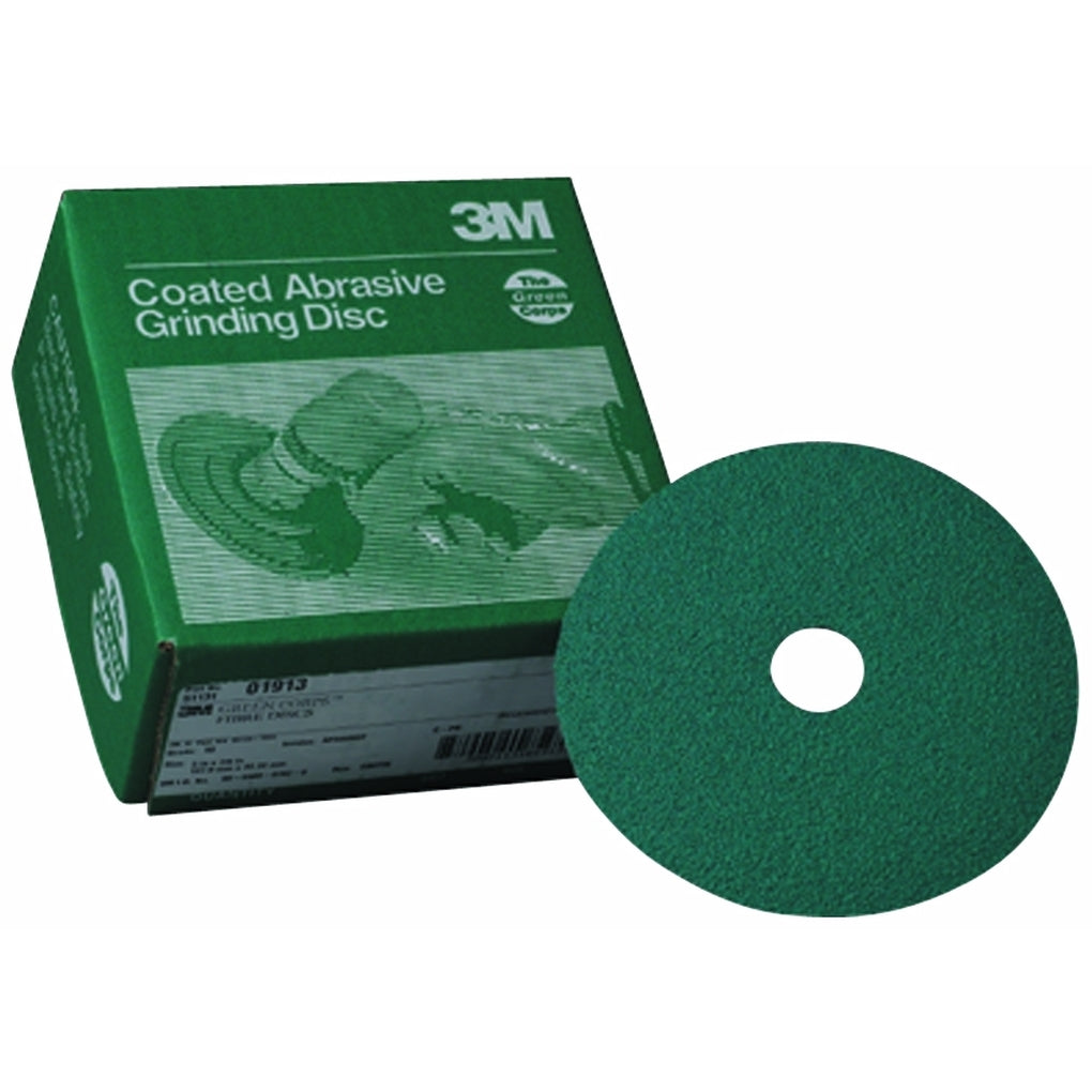 3M 01913 Green Corps Fibre Disc, 5 in x 7/8 in, 50, 20/box
