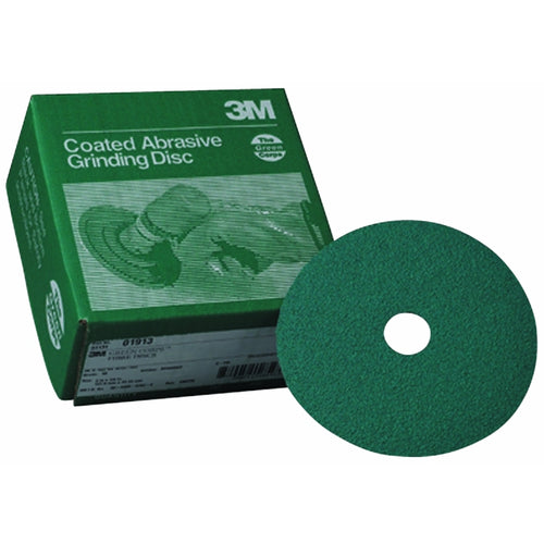 3M 01913 Green Corps Fibre Disc, 5 in x 7/8 in, 50, 20/box