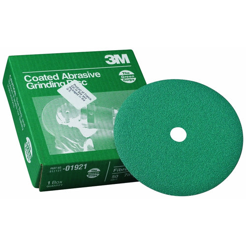 3M 01921 Green Corps Fibre Disc, 7 in x 7/8 in, 50G