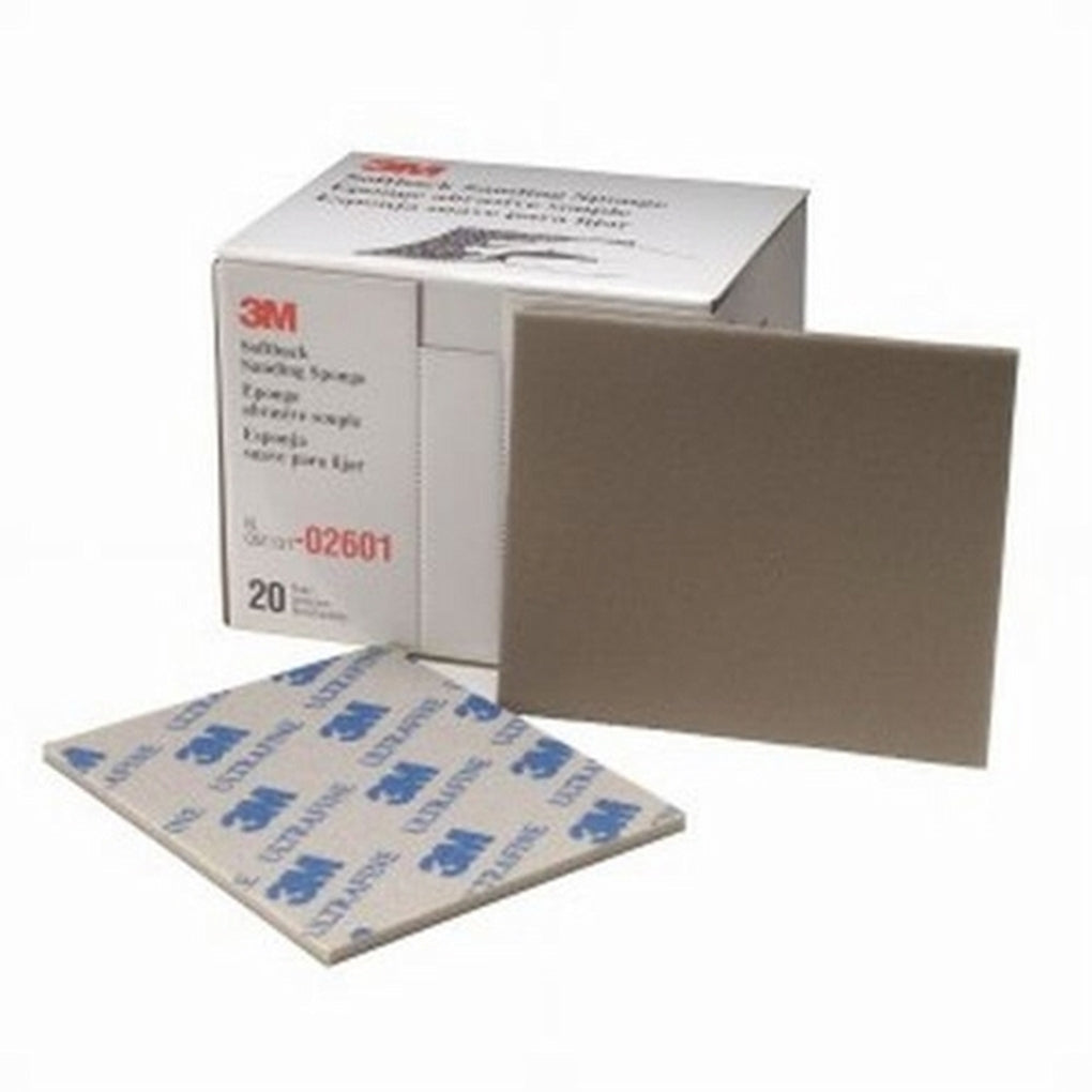 3M 02601 Softback Sanding Sponge, 4-1/2 in x 5-1/2 in, Ultrafine