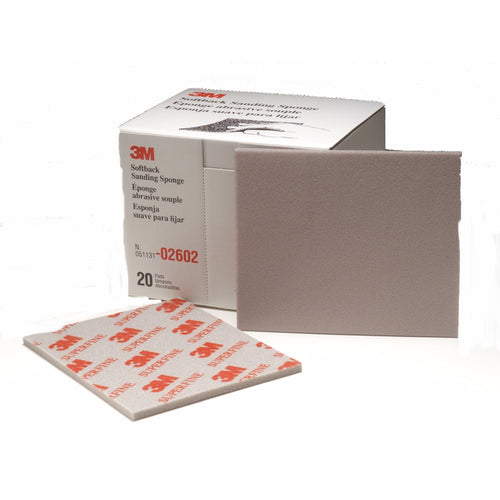 3M 02602 Softback Sanding Sponge, 4-1/2 in x 5-1/2 in, Superfine