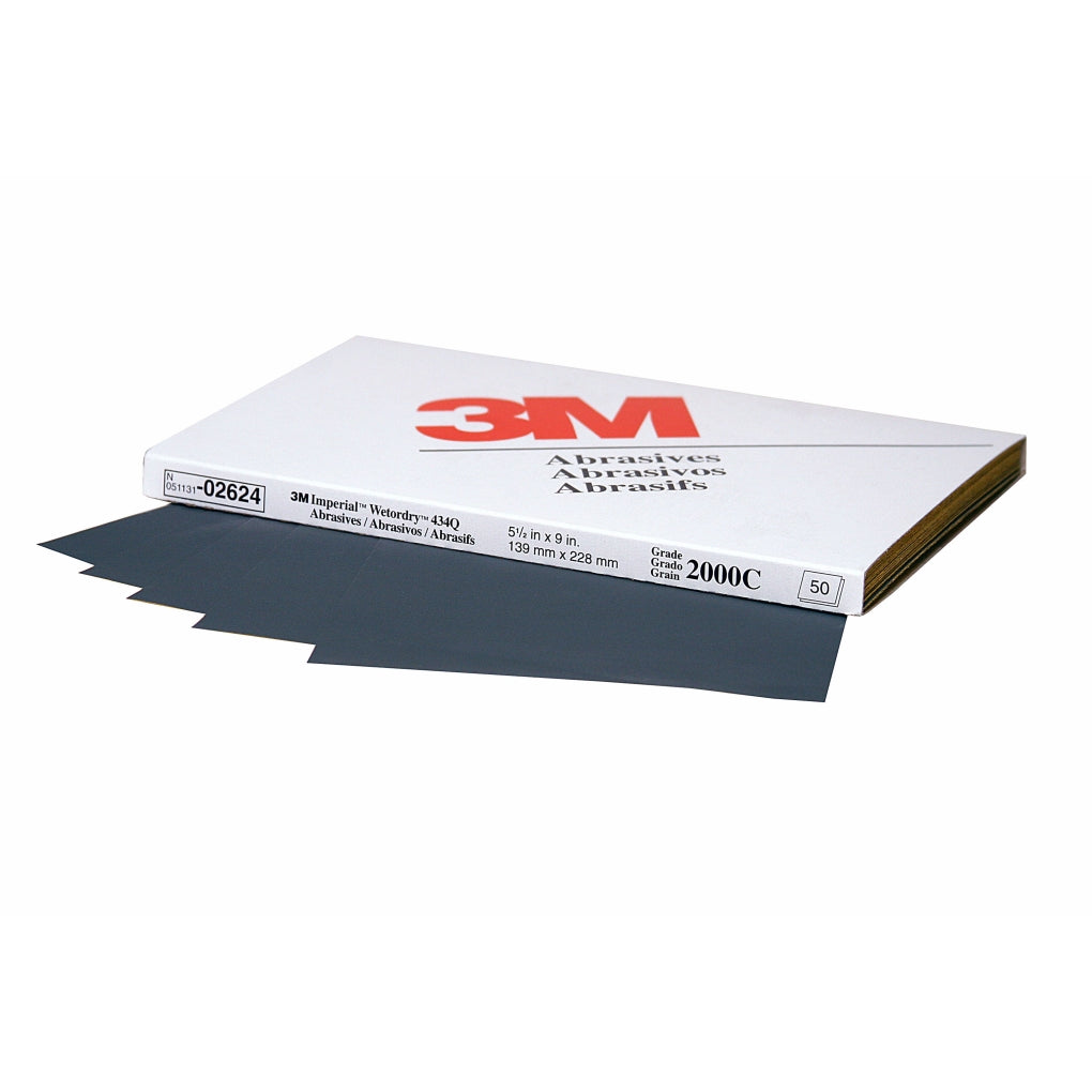3M 02624 Imperial Wetordry Sheet, 5-1/2 in x 9 in, 2000C