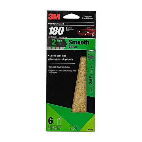 3M 03031 Aluminum Oxide Automotive Sandpaper, Fine, 3-2/3 in x 9 in