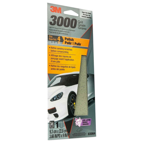 3M 03064 Trizact Performance Sandpaper, 3-2/3 in x 9 in, 3000G- 60455070163