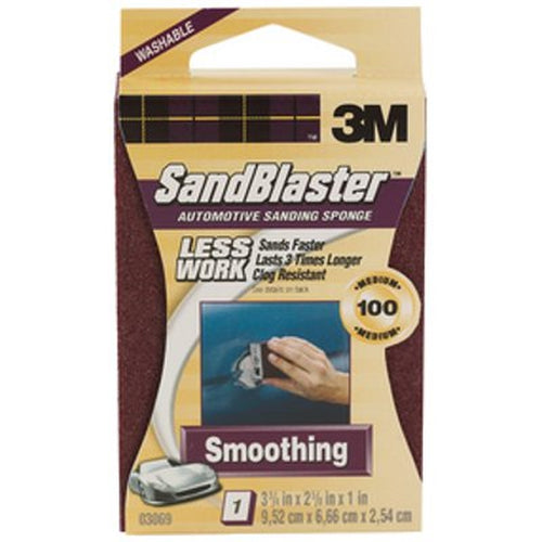 3M 03069 Performance Sanding Sponge, 1 in x 2-5/8 in, 100G 60455056873