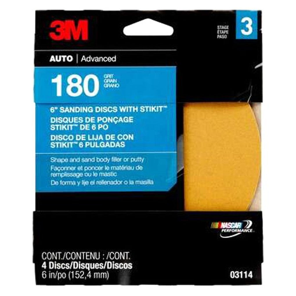 3M 03114 Adhesive Backed Sanding Discs, 6 in, Fine grit