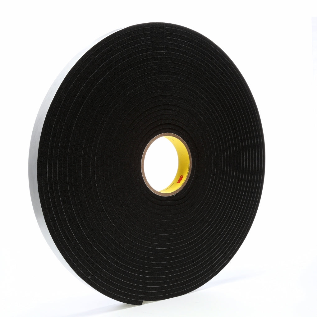 3M 03320 Vinyl Foam Tape 4504 Black, 1 in x 18 yard