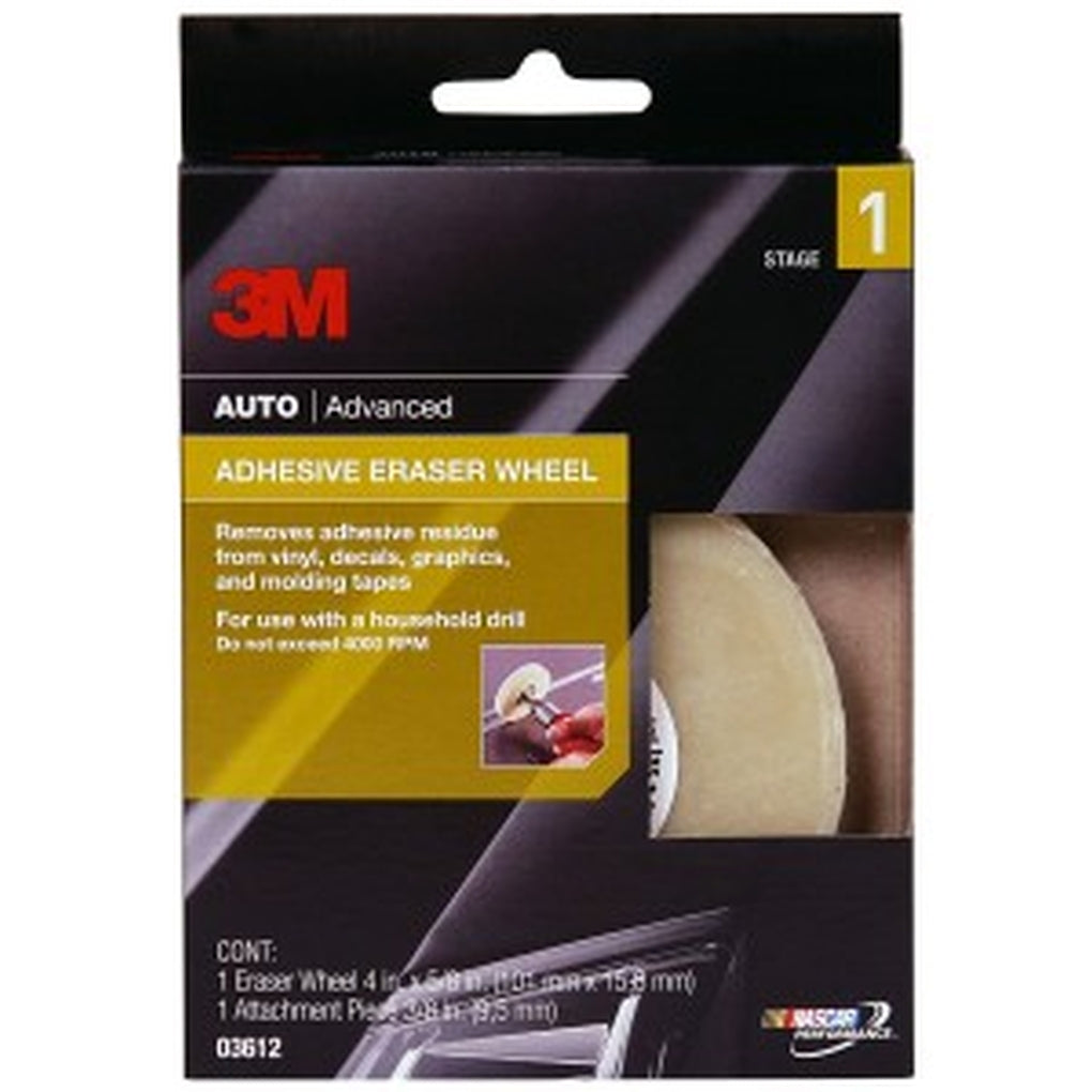 3M 03612 Adhesive Eraser Wheel, 4 in x 5/8 in