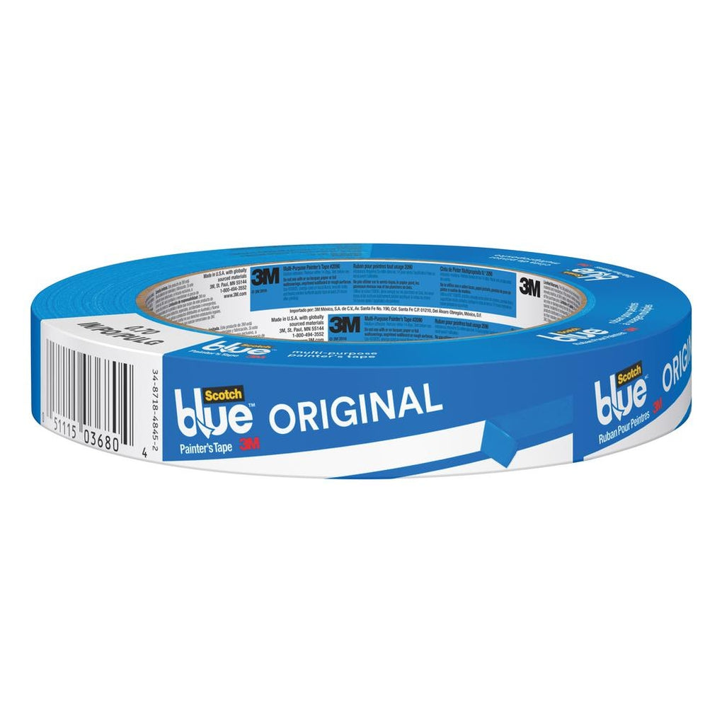 3M 03680 ScotchBlue Painters Tape for Multi-Surfaces 2090-.75A, 19 mm width (3/4 in)