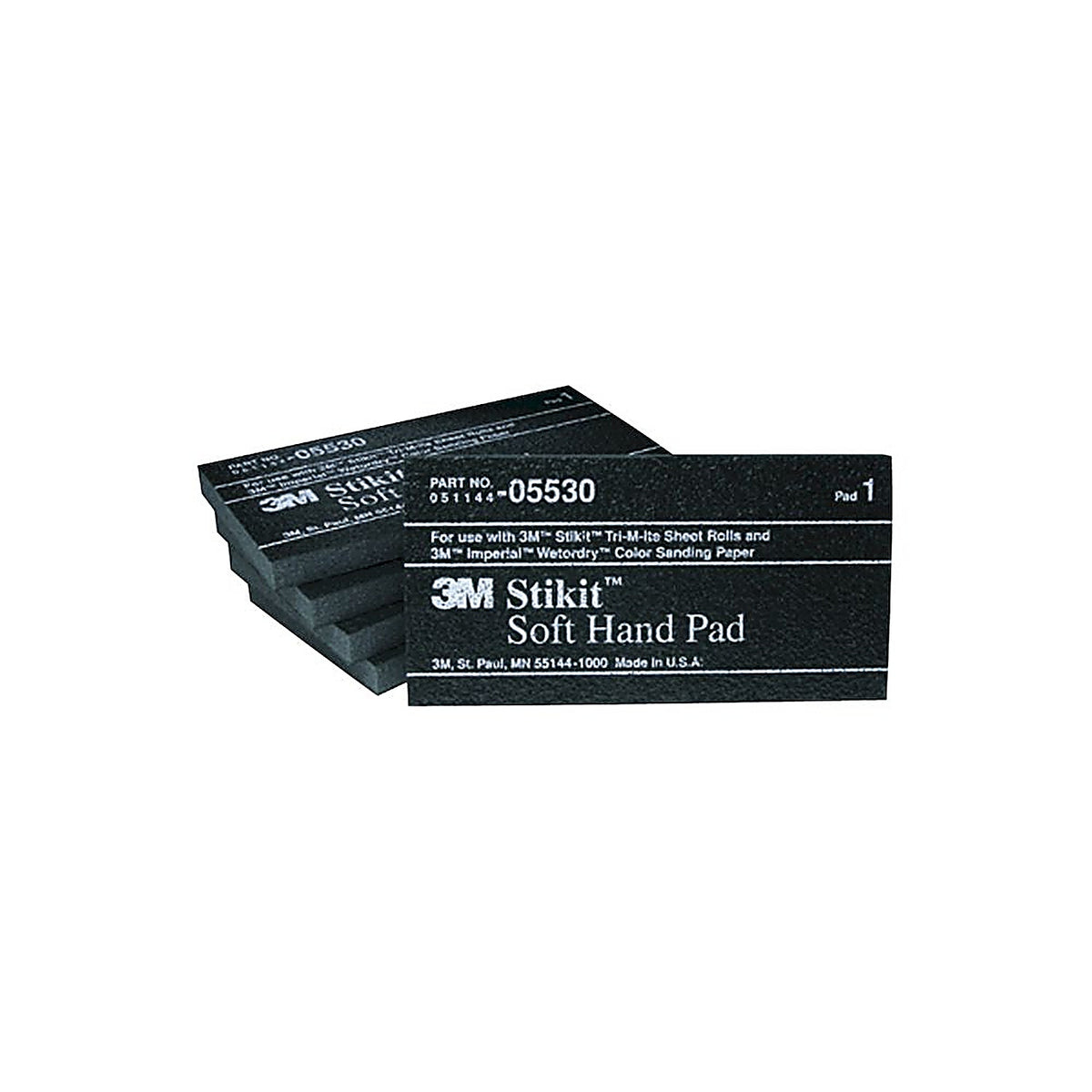 3M 05530 Stikit Soft Hand Pad, 2-3/4 in x 5-1/2 in x 3/8 in