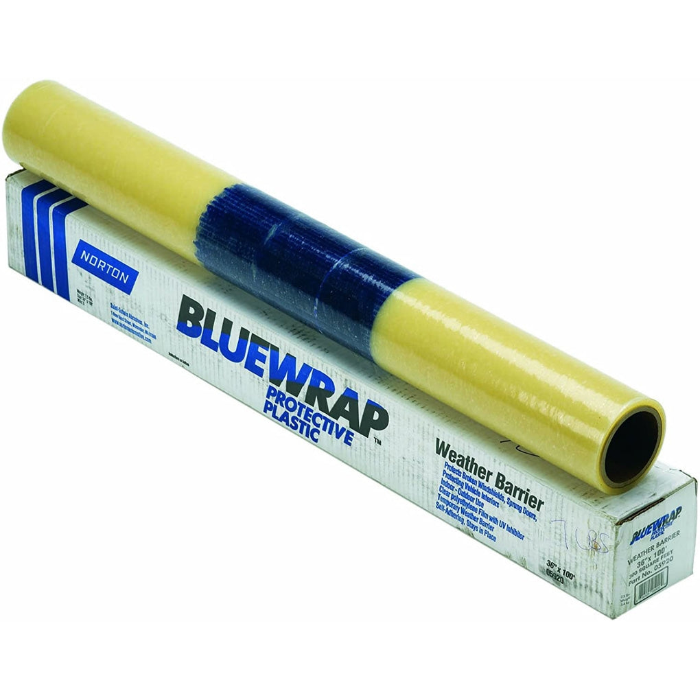 Norton 05920 Protective Plastic Blue Wrap 3Mil, 36" x 100'