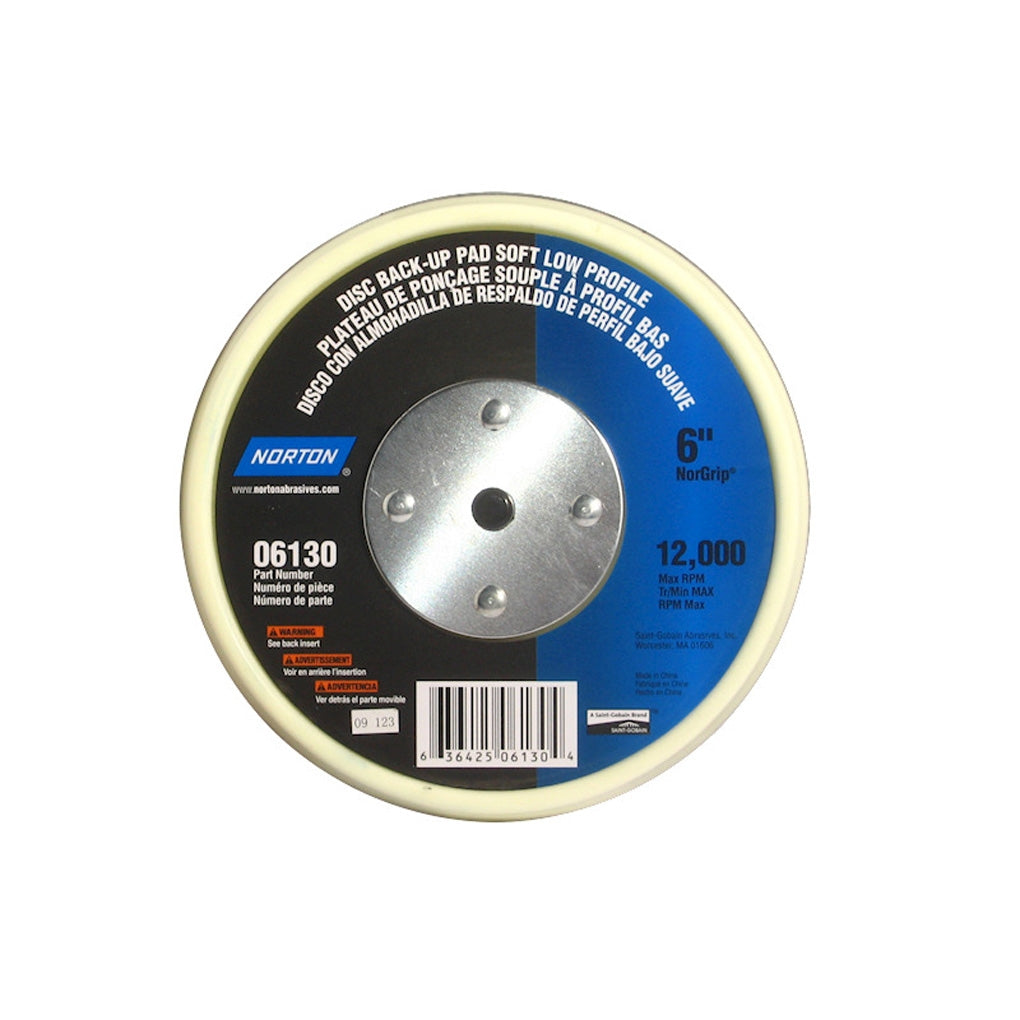 Norton 06130 6" Soft NoGrip BackUp Pad PSA EA