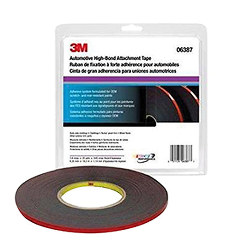 3M 06387 Acrylic Plus High-Bond Tape, Black, 1/4 in x 20 yd