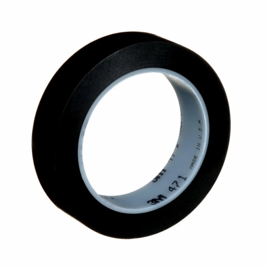 3M 06415 Vinyl Tape, 471, Black, 1 in x 36 yd 70500010288