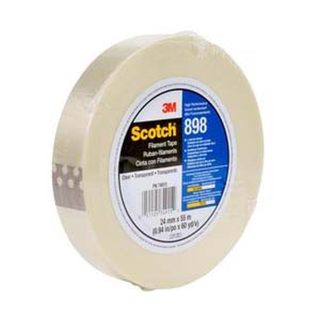 3M 06897 Scotch Filament Tape 898 Clear, 18 mm x 55 m
