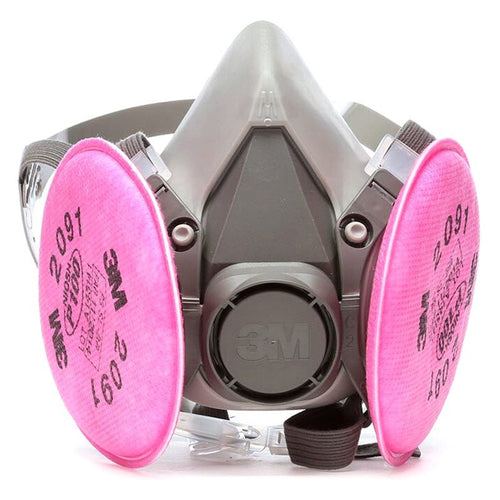 3M 07002 6291 Half Facepiece Respirator Assembly (AAD), Medium, w/Particulate Filters 2091/07000(AAD), P100 70070614436