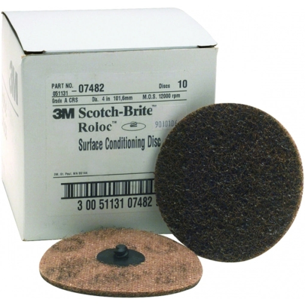 3M 07482 Scotch-Brite Roloc Surface Conditioning Disc TR, 4 in x NH A CRS