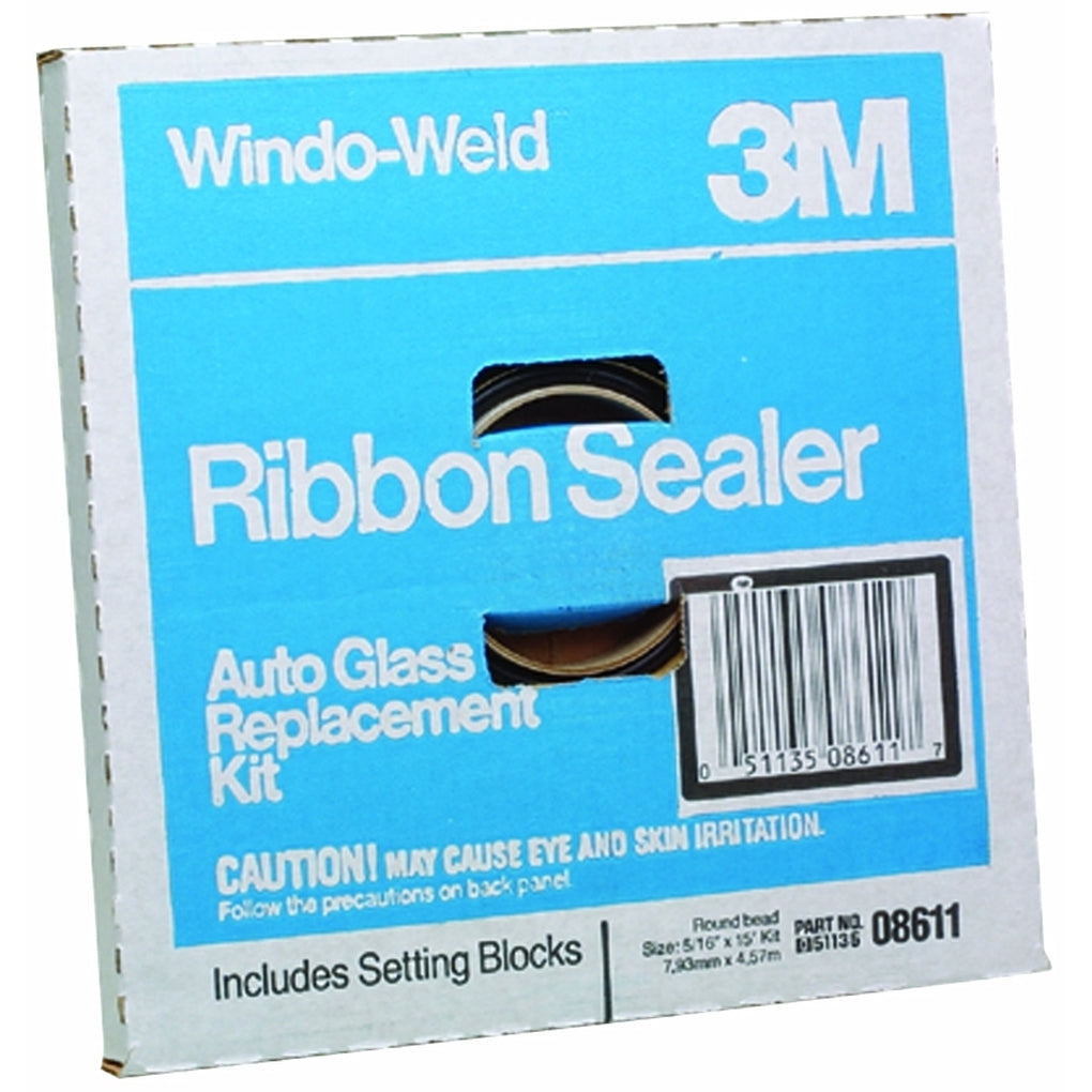 3M 08611 Windo-Weld Round Ribbon Sealer, 5/16 in x 15 ft