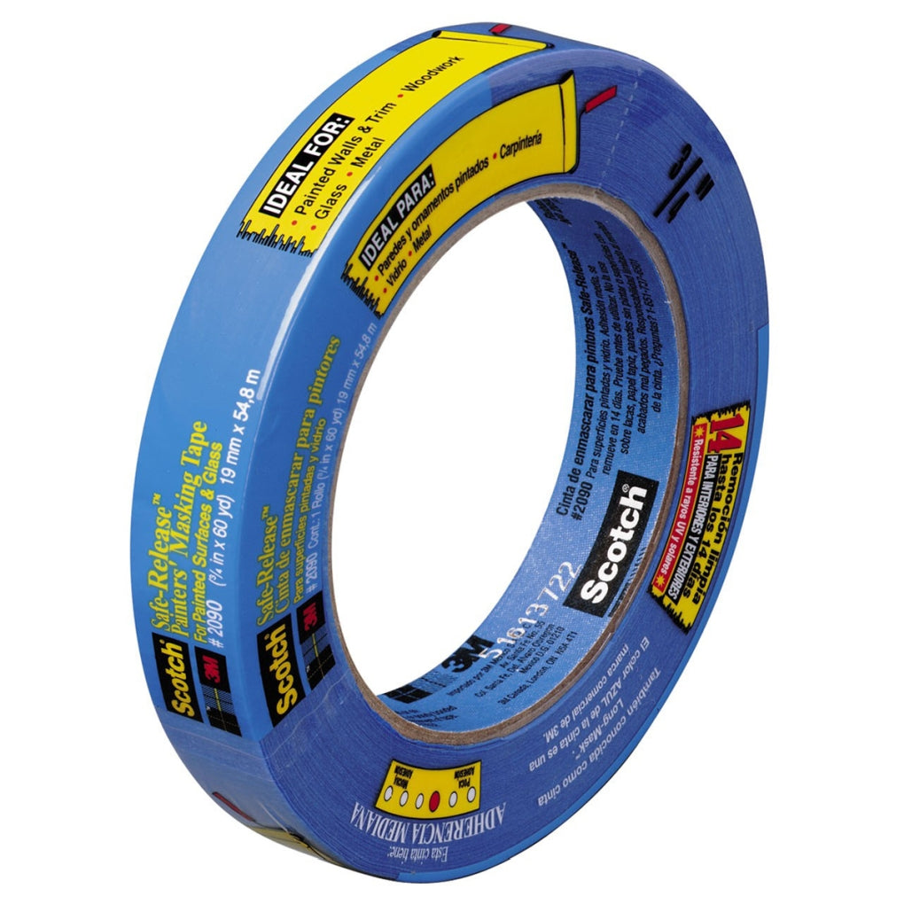 3M 09221 ScotchBlue Painters Tape for Multi-Surfaces 2090, 38 mm width (1-1/2 in)