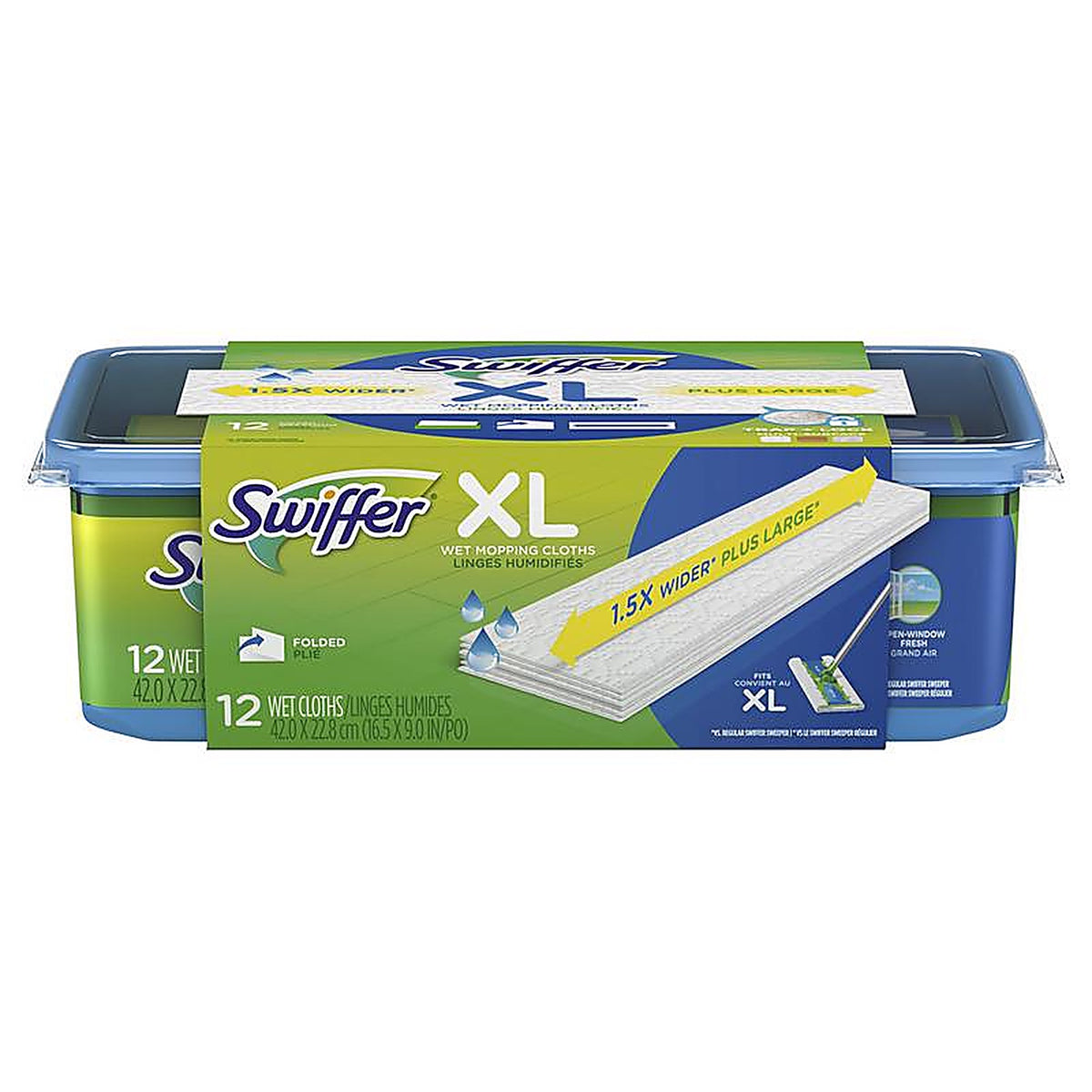 Swiffer 3700074471 9 in. W x 16 in. L Wet Cloth Mop Pad 12/Pack