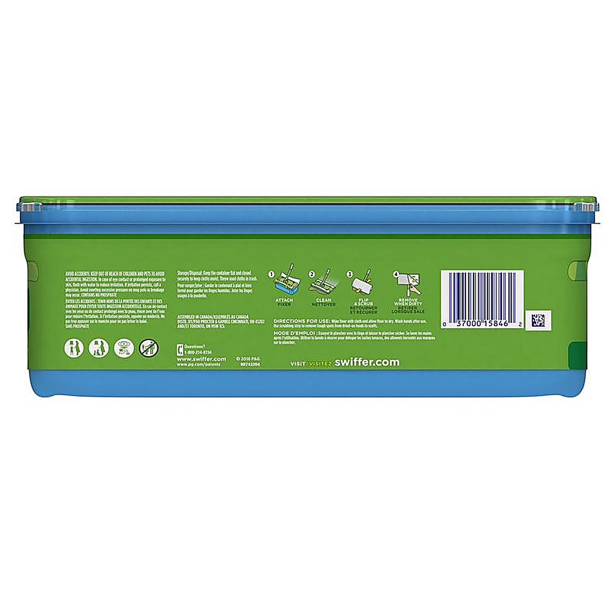 Swiffer 3700015846 8 in. W x 10 in. L Wet Cloth Mop Pad 24/Pack