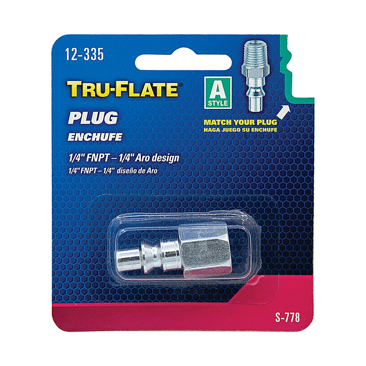 Tru-Flate 12335 Steel Air Plug 1/4 in. Female 1/pc.