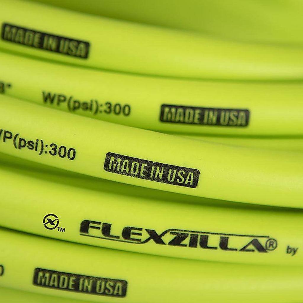 Flexzilla HFZ1450YW2 50 ft. L x 1/4 in. Dia. Hybrid Polymer Air Hose 300 psi Zilla Green
