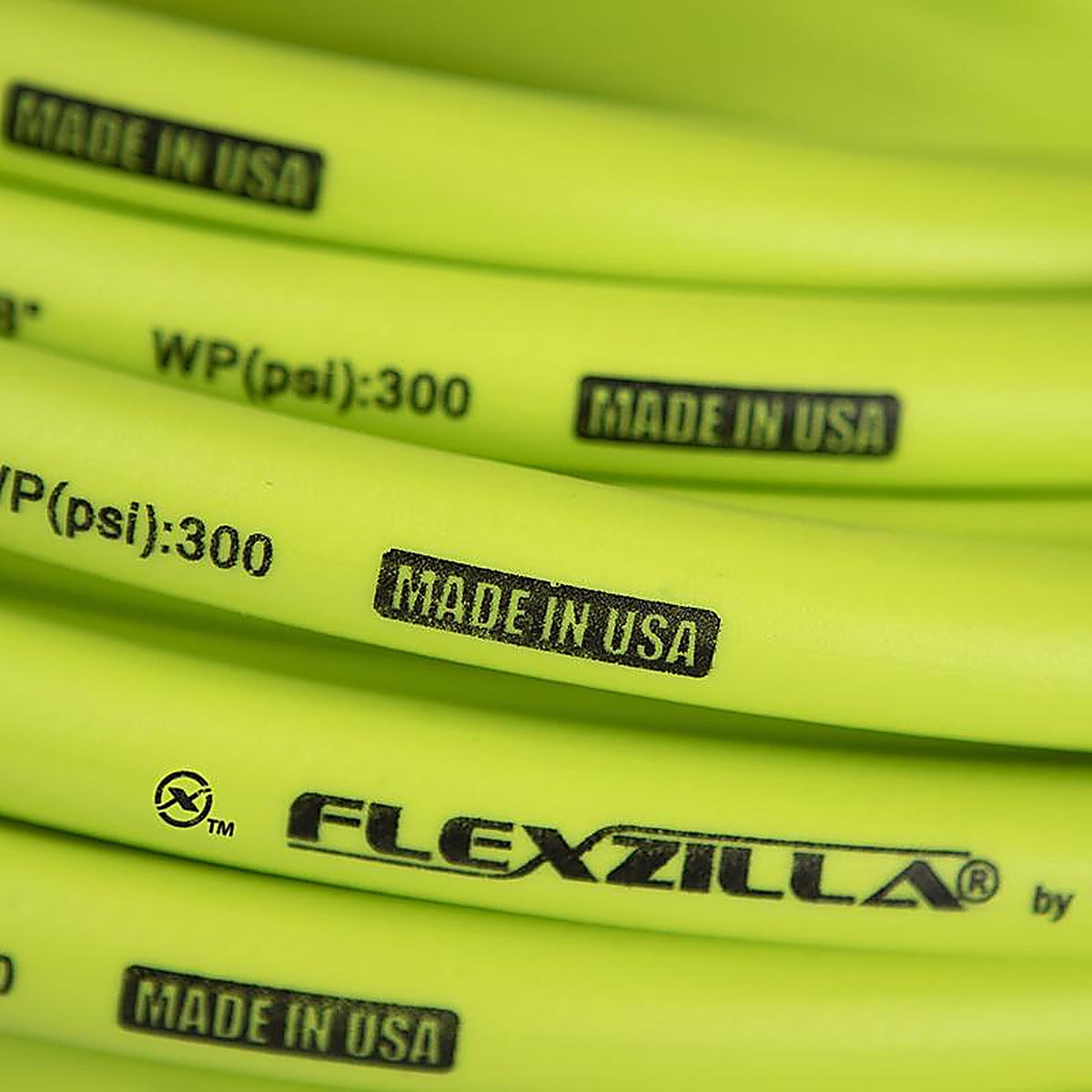 Flexzilla HFZ38100YW2 100 ft. L x 3/8 in. Dia. Hybrid Polymer Air Hose 300 psi Zilla Green
