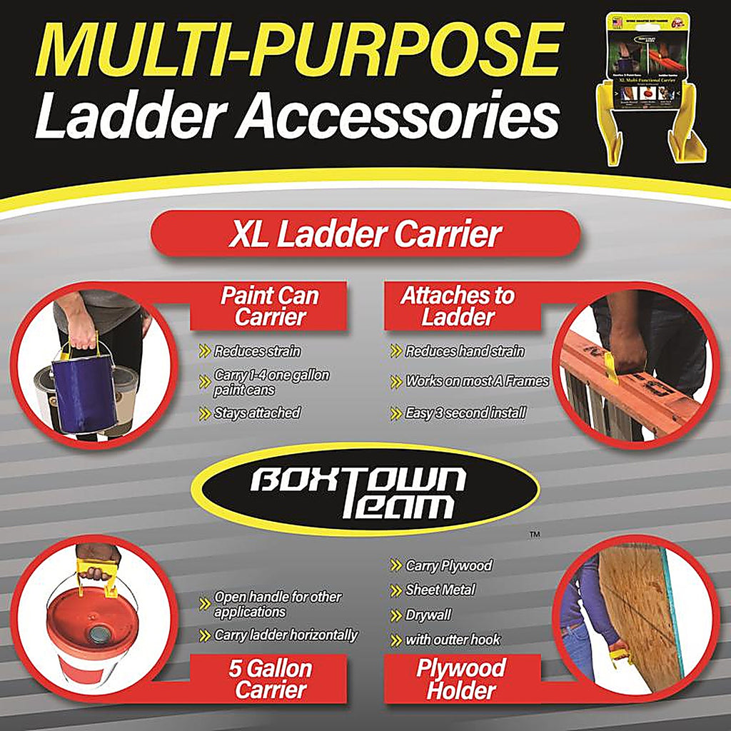 Boxtown Team XLLC-A001 Plastic Assorted Multi-Functional Ladder Carrier 1/Pack